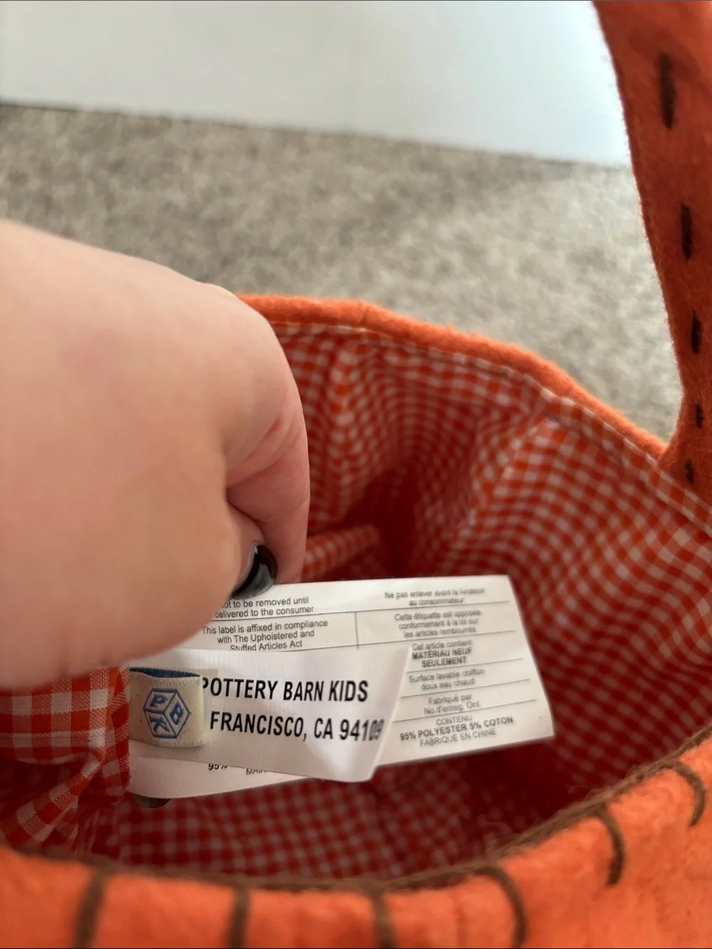 Pottery barn kids Halloween Pumpkin Tote Bag - Festive Trick-or-Treat - Picture 2 of 5